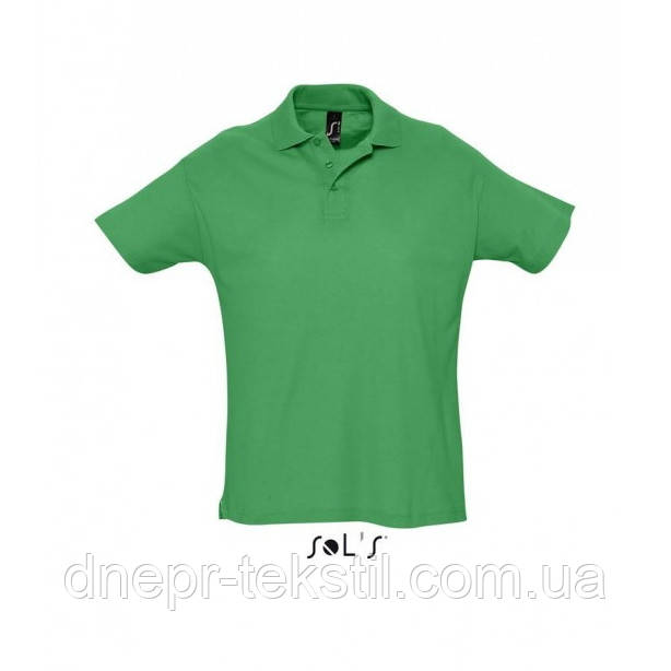 Зеленая мужская рубашка поло с коротким рукавом - фото 1 - id-p1171797210