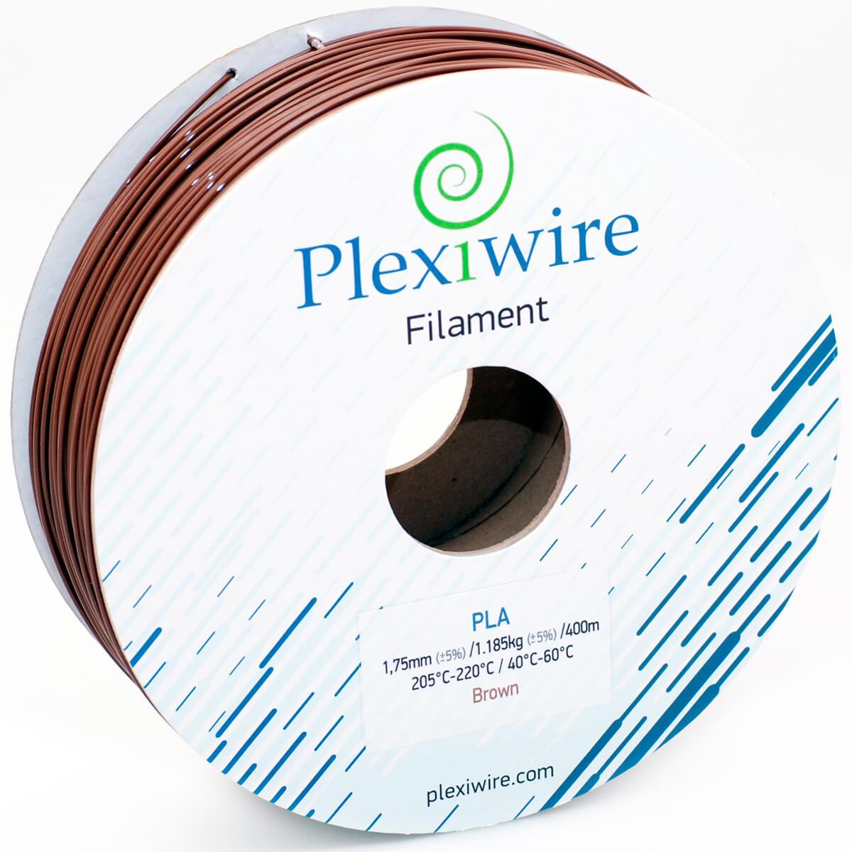 Пластик в котушці PLA 1,75 мм 1,185кг/400м Plexiwire Коричнеий