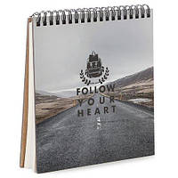 Блокнот для записей и эскизов Sketchbook Follow your heart квадратный 16,7х18 см (BDK_17A088)