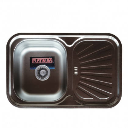 Мийка для кухні з нержавіючої сталі 08 мм Platinum 7549 decor, фото 1