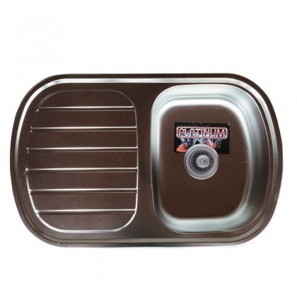 Мийка для кухні з нержавіючої сталі 08 мм Platinum 7749 decor