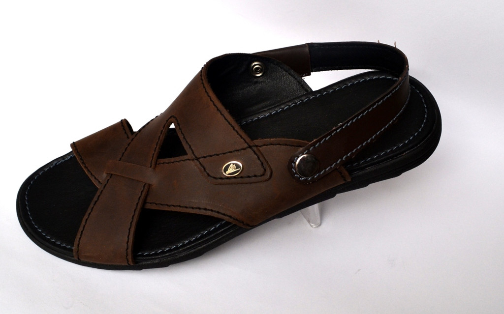 Взуття великих розмірів 46-50 чоловіча сандалі босоніжки шкіра коричневі Rosso Avangard Sandals Brown Crazy
