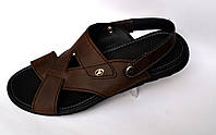 Обувь больших размеров 46-50 мужская сандалии босоножки кожа коричневые Rosso Avangard Sandals Brown Crazy