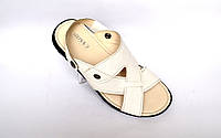 Белые сандалии босоножки кожаные мужская обувь больших размеров Rosso Avangard Sandals Bertal White Flotar BS