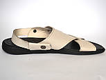 Бежеві сандалії босоніжки шкіряні чоловіче взуття великих розмірів Rosso Avangard Sandals Beige Flotar BS, фото 3