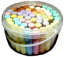 Олівці кольорові ЛЮКС КОЛОР (12 кольорів/ 12шт) круглі, у пластиковому відрі
