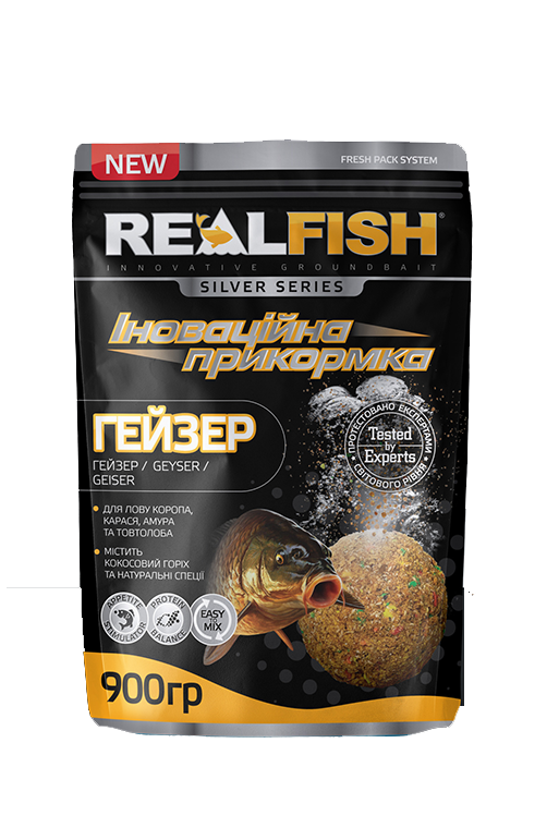 Карпова підгодовування Real Fish Гейзер Кукурудза Карамель