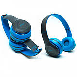Бездротові навушники MDR P47 bluetooth microSD Mp3 Blue, фото 5