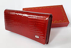 Гаманець жіночий червоний шкіряний лаковий дві блискавки Balisa B515-4 монетниця на блискавці зовні 19 см * 9 см