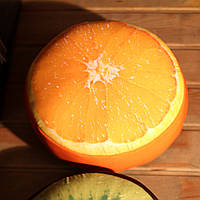 Подушка пуфик круглая Сочный апельсин 35 см (PP_15M075)
