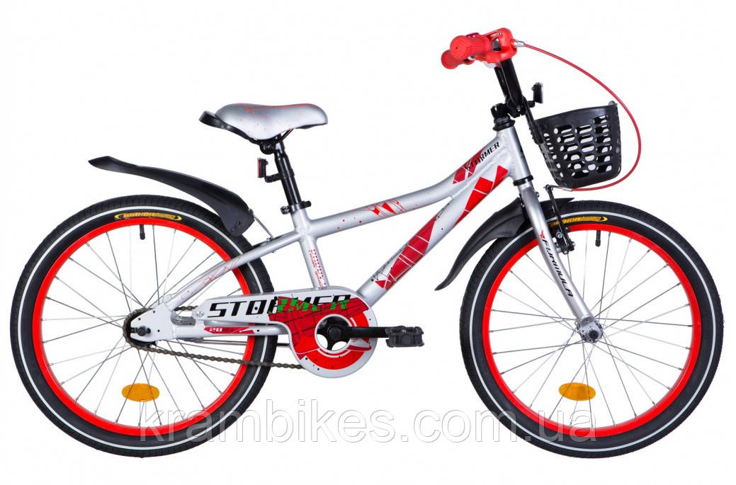 Велосипед дитячий Formula Stormer 18" (2021) 9" Сріблясто-червоний