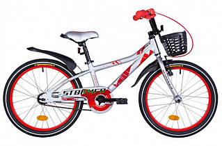 Велосипед дитячий Formula Stormer 18" (2021) 9" Сріблясто-червоний