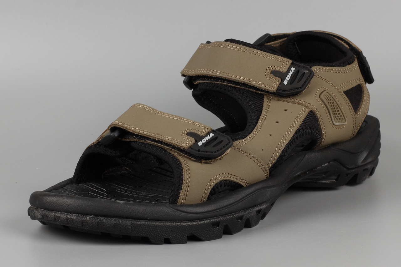 Сандалі босоніжки чоловічі шкіряні на липучці хакі Bona 775T Бона Розміри 41, фото 1