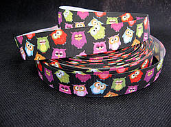 Стрічка репсова. Сови, 22 мм