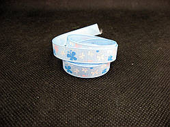 Стрічка репсова. Метелики на блакитному тлі, 10 мм