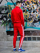 Чоловічий спортивний костюм червоний із лампасами XS, S, M, L, XL, XXL, фото 2