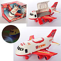 Самолет іграшка 660-A243, інер-й, 30 см, звук, світло, корпус-контейнер