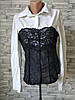 Жіноча сорочка A.M.N біла блуза з чорним мереживом Розмір 46 М, фото 5