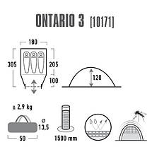 Палатка High Peak Ontario 3 Blue/Grey (10171), фото 2