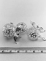 Кулон-підвіска «медальйон шкатулка» металевий,колір срібло , об ємний