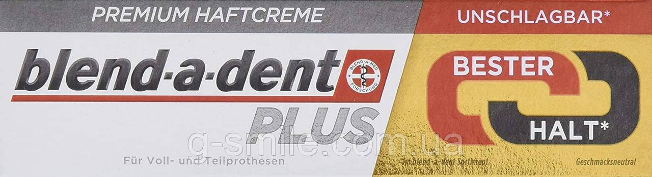 Фіксувальний крем Blend-a-dent Plus Premium-Haftcreme Duo Kraft для зубних протезів 40g