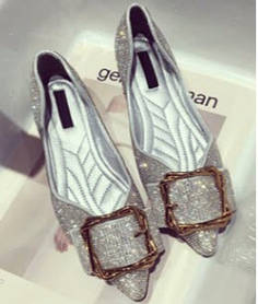 Блискучі туфлі балетки зі стразами, 36 -38