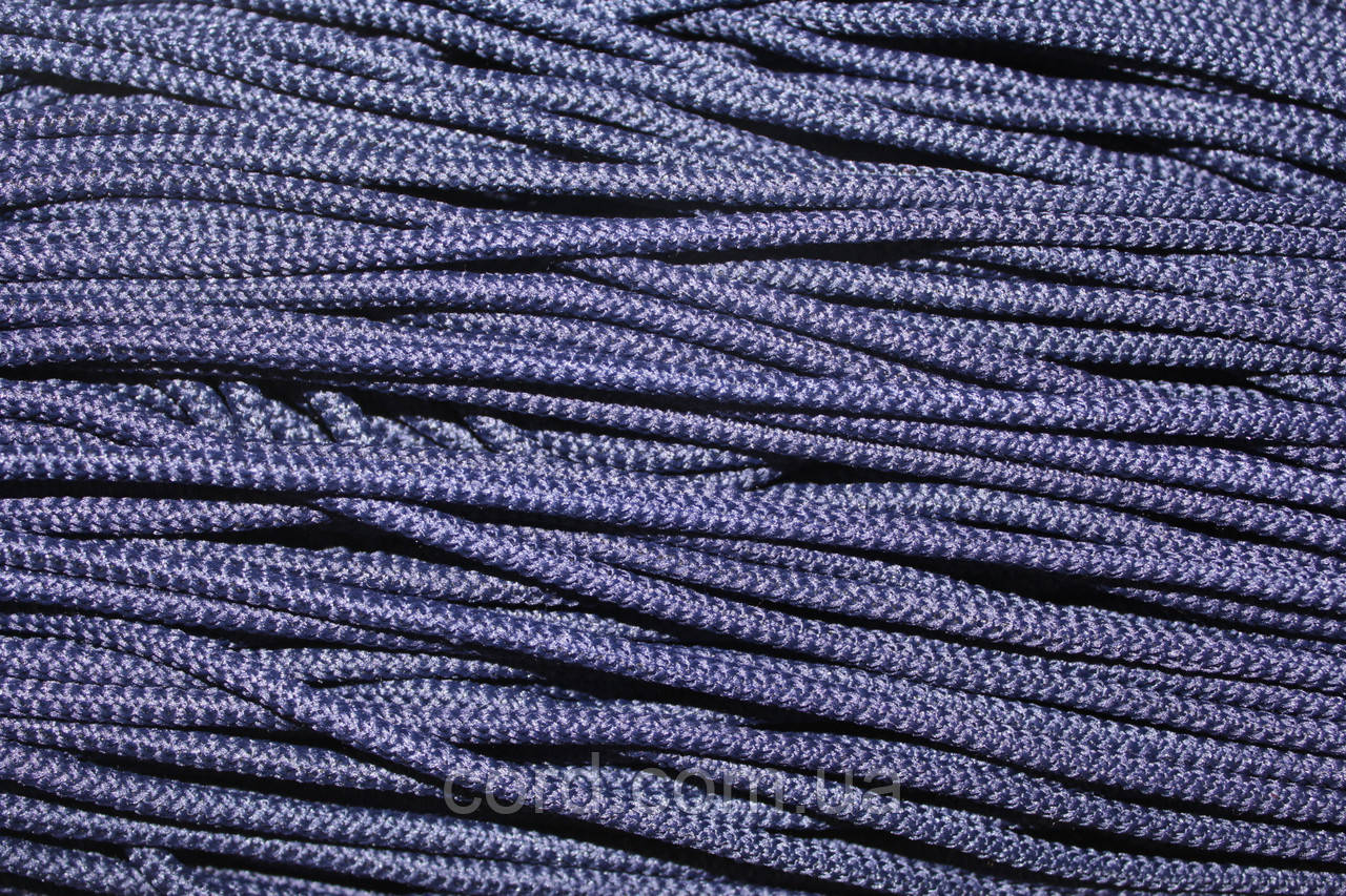 Шнур круглий з наповнювачем 4мм темно-синій моток 100м, фото 1