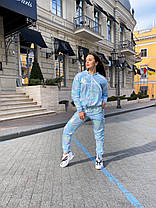 Костюм жіночий перламутровий штани та кофта з капюшоном, фото 5