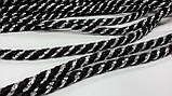 Шнур круглий спіраль 4мм чорний+срібло моток 100м, фото 2