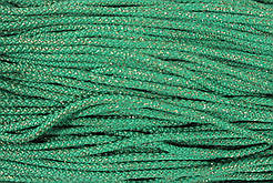 Шнур круглий поліестер 4мм зелений+золото моток 200м