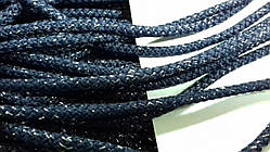 Шнур круглий поліестер 4мм темно-синій+срібло моток 200м
