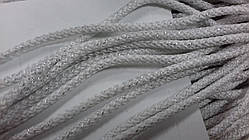 Шнур круглий поліестер 4мм білий+срібло моток 200м