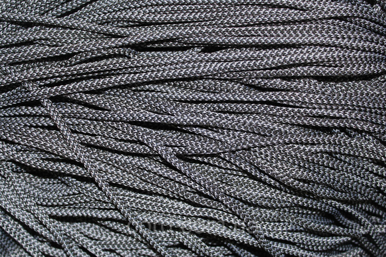 Шнур 4мм круглий 200м чорний+сірий, фото 1