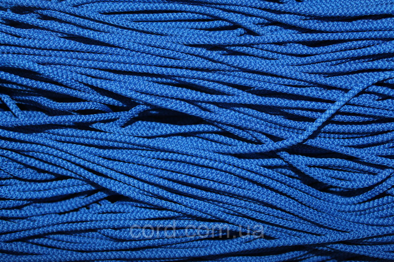 Шнур круглий поліестер 4мм волошка моток 200м, фото 1