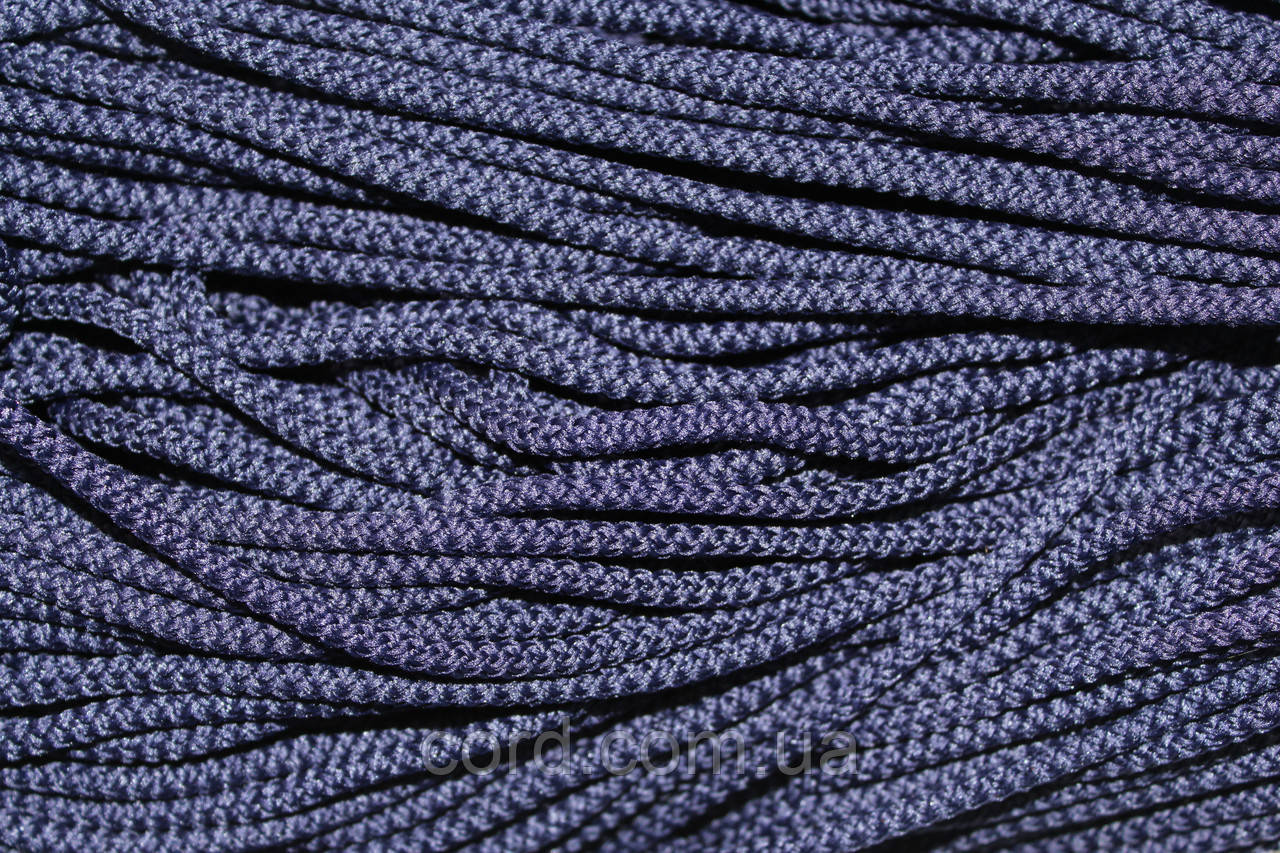 Шнур круглий поліестер 4мм темно-синій моток 200м, фото 1