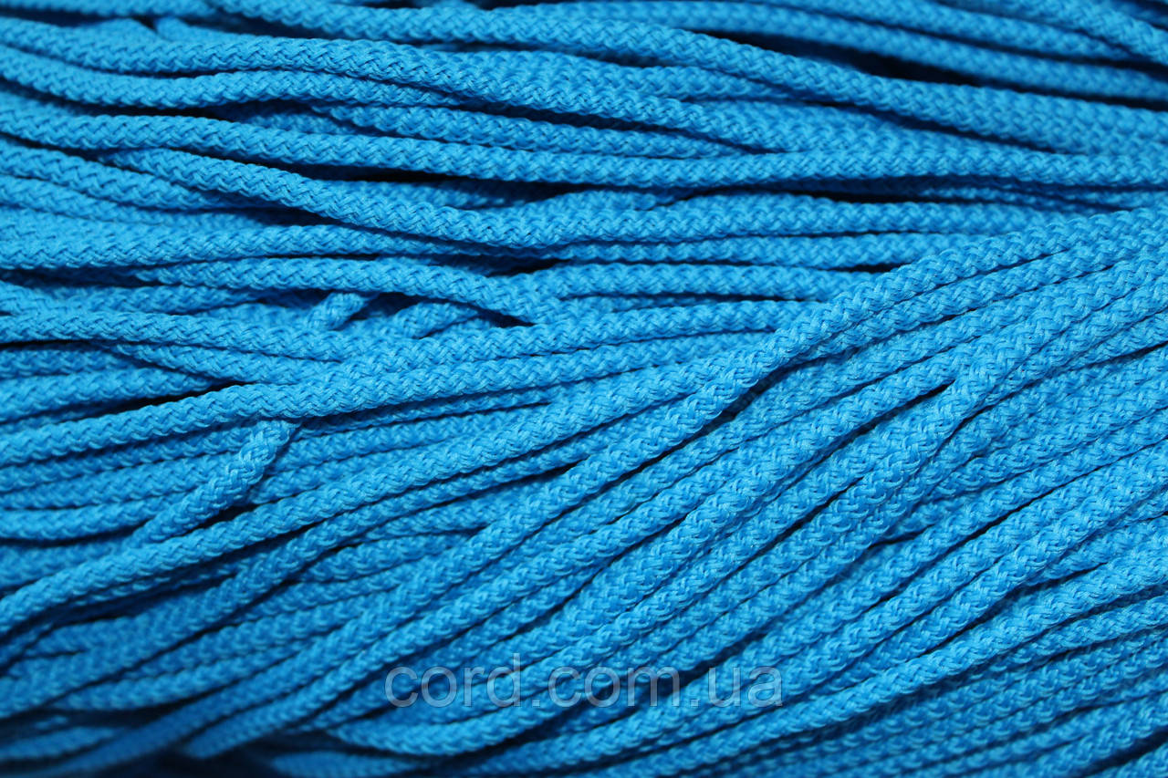 Шнур круглий поліестер 4мм бірюза моток 200м, фото 1