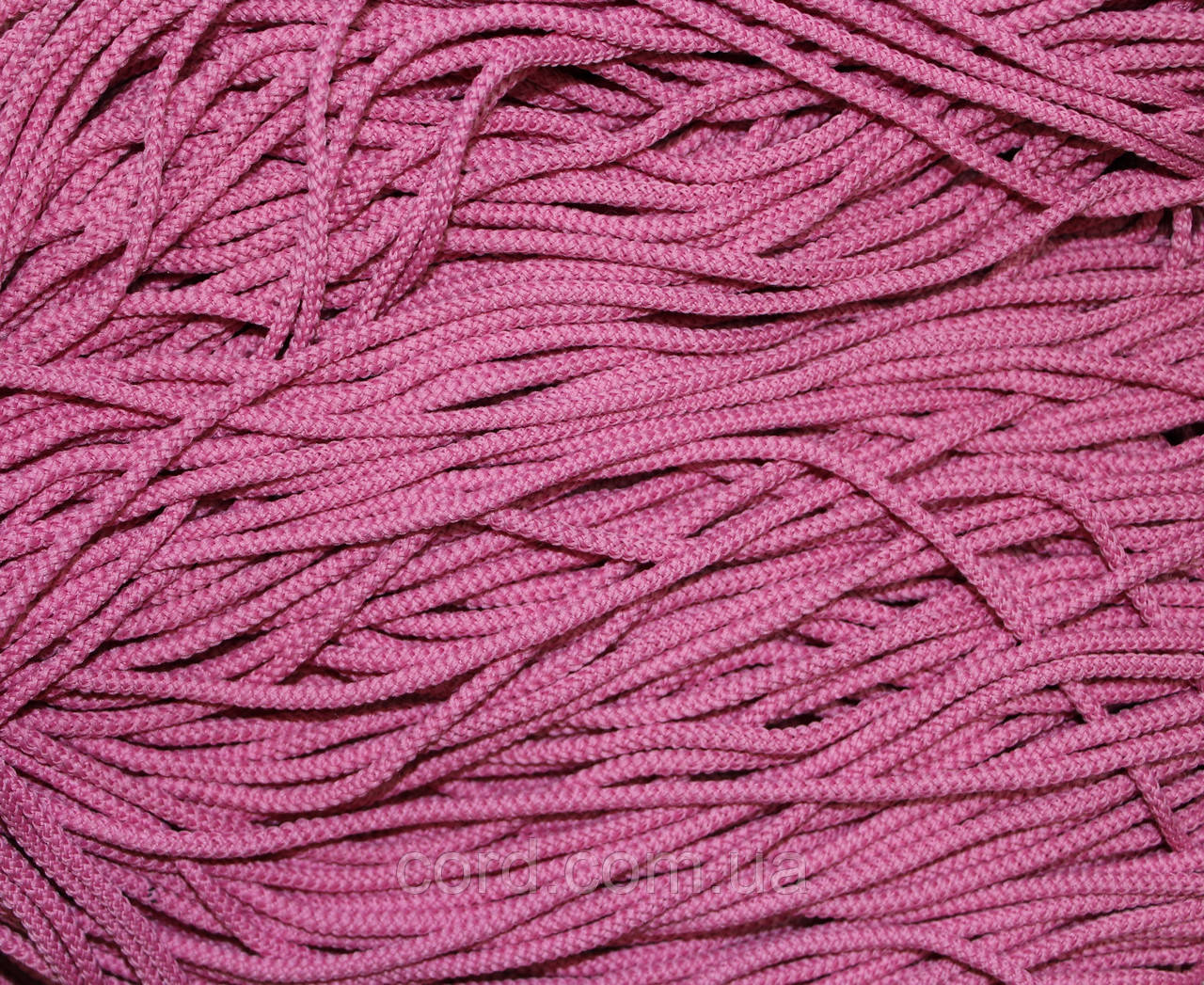Шнур круглий поліестер 4мм рожевий моток 200м, фото 1