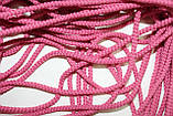 Шнур круглий поліестер 4мм рожевий моток 200м, фото 2