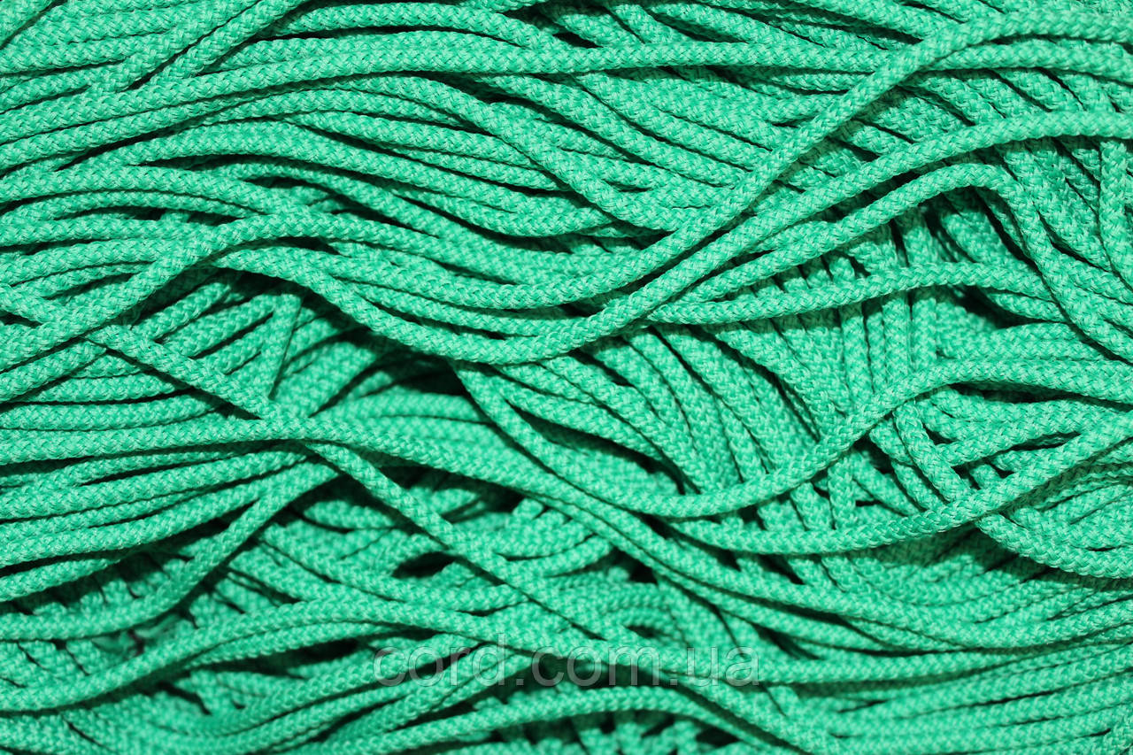 Шнур круглий поліестер 4мм зелений моток 200м, фото 1