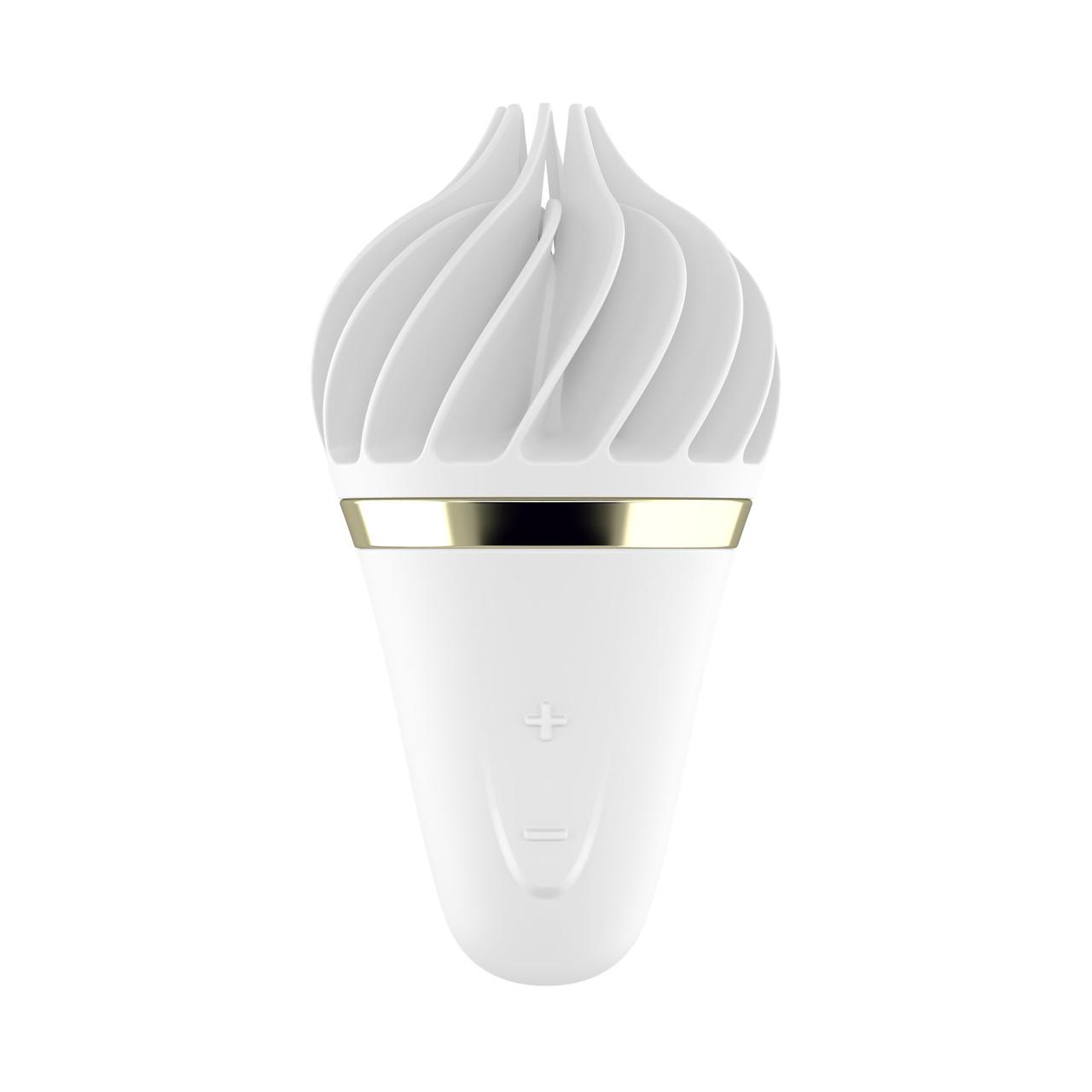 Мороженка спінатор Satisfyer Lay-On - Sweet Treat White/Gold, 10 режимів роботи, водонепроникна 18+