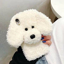Чохол/ Панель Alitek для Apple iPhone Айфон Xr Teddy Dog White (плюш), фото 4