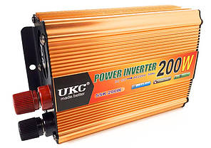 Перетворювач авто інвертор UKC 7063 12V-220V 200W, фото 3