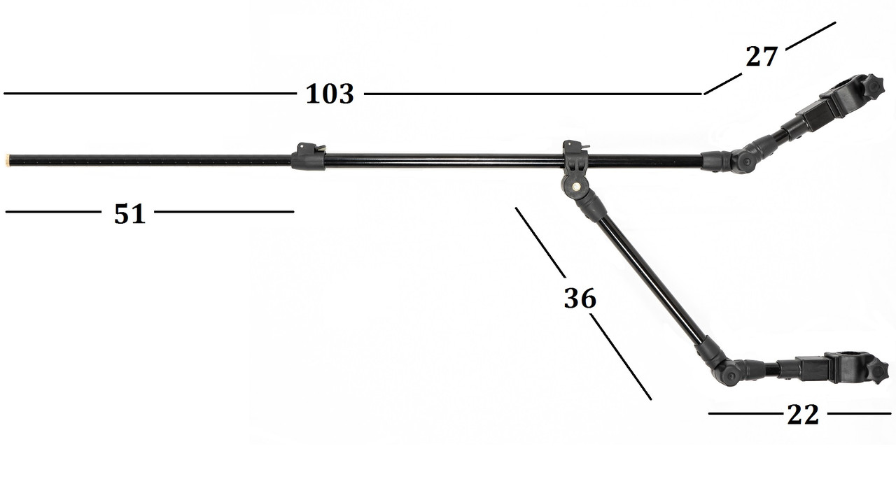 Держатель для удилищ телескопический Ranger (Рейнджер) Feeder Arm Double 80-130 см (RA 8835) - фото 2 - id-p1172106209