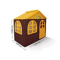 Детский игровой домик с шторками Doloni toys 02550/10 коричневый