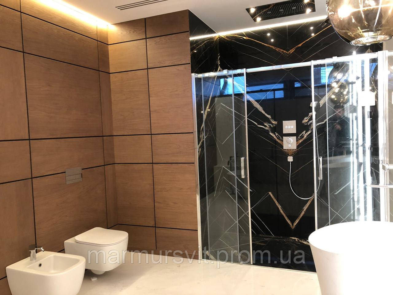 Санвузол з мармуру Sahara Noir чорного кольору