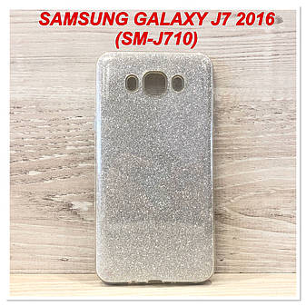 Блискучий чохол для Samsung Galaxy J7 2016 (SM-J710) Сріблястий, фото 2