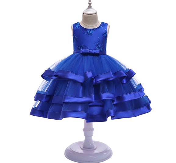 Ошатне плаття з воланами синє  для девочки Elegant dress with flounces blue for the girl