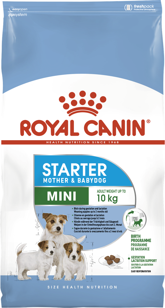 Royal Canin Mini Starter 1кг сухий корм для цуценят дрібних порід до 2-х місяців, вагітних і годуючих собак
