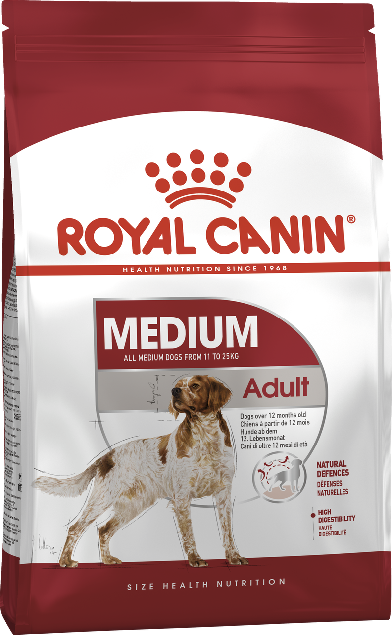 Royal Canin Medium Adult 4кг сухий корм для собак середніх порід від 12 місяців до 7 років, фото 1