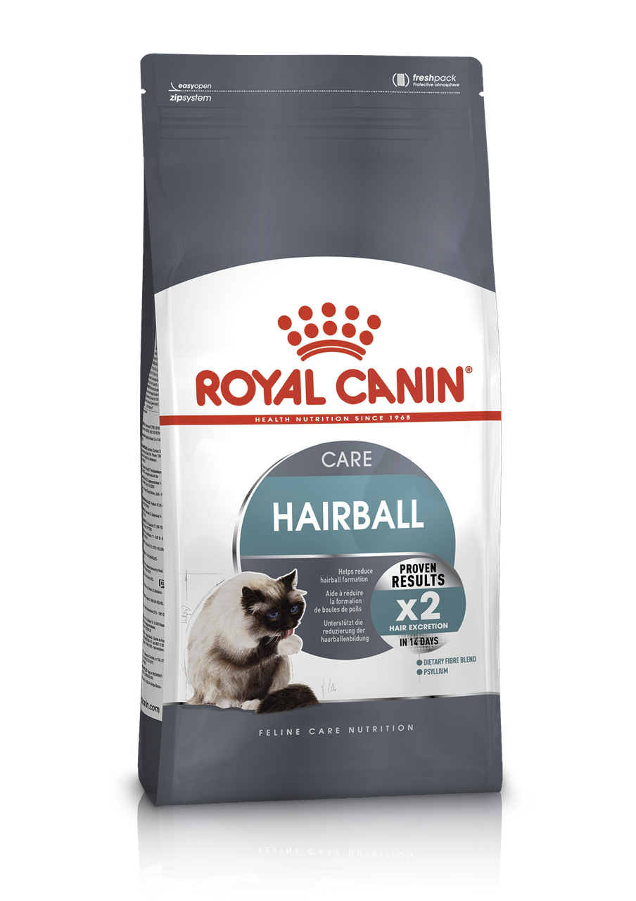 Royal Canin Hairball Care 0,4кг сприяє зменшенню утворення грудочок шерсті